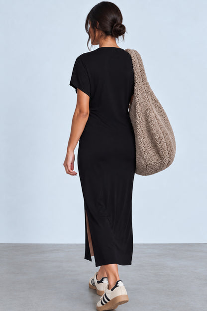SLOANE - tie detail midi nursing dress